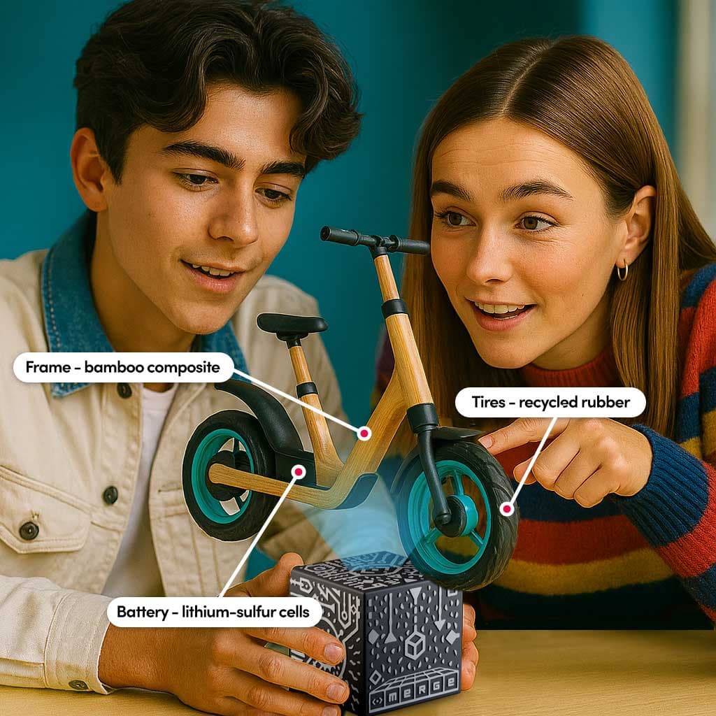 Student creating 3D content and viewing in AR